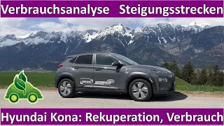Hyundai Kona: Bergverbrauch und Rekuperation