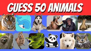 Guess 50 Animals in 4 Seconds ll Guess the Animal Quiz by SmartyBrain ll  Easy to hard