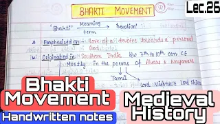 Bhakti Movement || Religious Movements || Lec.26 || Medieval History || An Aspirant !