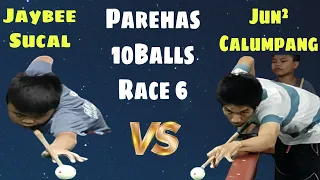 Jaybee Sucal Vs Jun² Calumpang | Parehas 10Balls Race 6 | 07/29/2022
