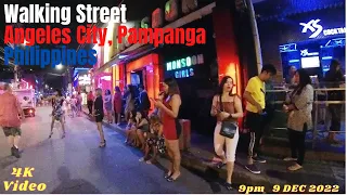 Curious Cat-Stroll Up and Down Infamous Walking Street, Angeles City, Pampanga, Philippines | 4K |