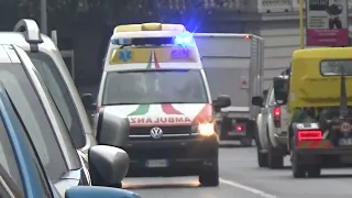 [SCORTA] Ambulanza 1-011 + Fiat Scudo Polizia Penitenziaria in sirena