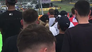 Formula 1 British Grand Prix 2023 crowd reaction to Lando overtaking Max before 1st corner