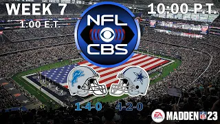 2022 NFL Season - Week 7 - (Predictions) - Lions at Cowboys - Madden 23