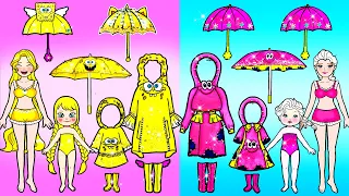 Costumes Pink and Yellow Raincoat Contest 💗💛 - Barbie Family Handmade - Lovely Barbie