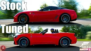 Forza Horizon 4: Stock vs Tuned! Ferrari 599 GTO vs Abarth 124 Spider