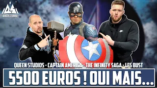 5500 Euros ! OUI MAIS !  Queen Studios Captain America Life Size Bust Infinity SAGA Avengers ENDGAME