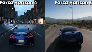 Forza Horizon 5 vs Forza Horizon 4 - Nissan GT-R Car Stock SOUND COMPARISON (FH5 Gameplay)