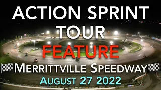 🏁 Merrittville Speedway 8/27/22 ACTION SPRINT TOUR FEATURE RACE - Aerial View DIRT TRACK RACING