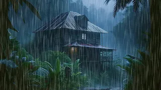 Deep Sleep Instantly With Heavy Rain And Thunder - Goodbye Insomnia In Foggy Forest - Rain For Sleep