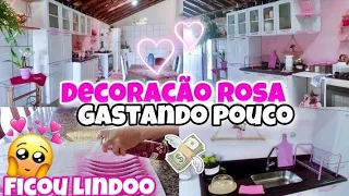 DECORAÇÃO NOVA |COZINHA TODA ROSA 💖 | TRANSFORMAÇÃO GASTANDO POUCO 💸