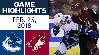 NHL Game Highlights | Canucks vs. Coyotes - Feb. 25, 2018