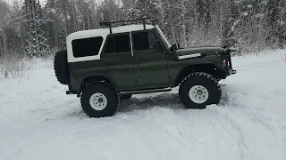 Два УАЗА по глубокому снегу. Блокировки ЛЕСОХОД на БУХАНКЕ.