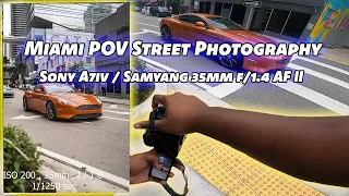 POV STREET PHOTOGRAPHY MIAMI - Best Budget Lens [ Samyang 35mm f/1.4 AF II ] #sonya7iv #photography