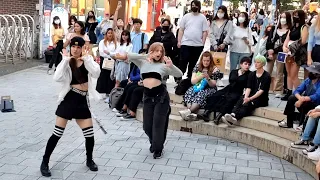 WEDNESDAY. ALINA. WITH LIA. HAPPY BIRTHDAY FANTASTIC IMPROMPTU BUSKING. HONGDAE STREET. [PINK VENOM]