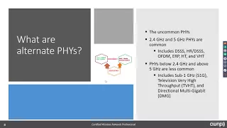 802.11 Alternate PHYs Webinar - S1G, TVHT, and DMG