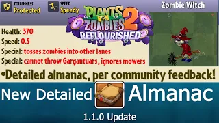 The new detailed Almanac - all new changes - PvZ 2 Reflourished