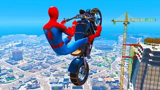 GTA 5 Spiderman Epic Jumps #22 ( Spider-Man Stunts & Fails )