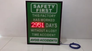 Occupational Safety ( OSHA ) LED digital Scoreboard for YKK ( Malaysia ) Sdn Bhd