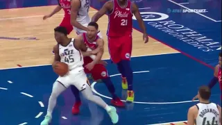 Crazy Offensive Foul Call on Donovan Mitchell, Got Ejected | Jazz vs 76ers NBA 2020-21