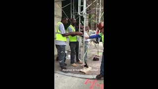 Construction Workers Catch Thief & Make Him Stick Around.. Literally!! LOL