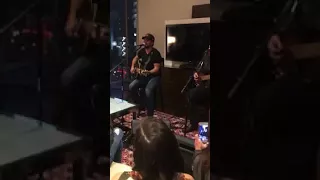 Luke Bryan performs "What Makes You Country" at the UMG Suite during CRS 2018