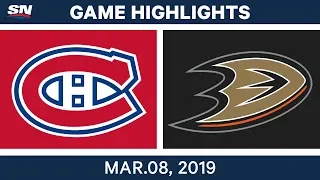 NHL Highlights | Canadiens vs. Ducks – Mar 8, 2019