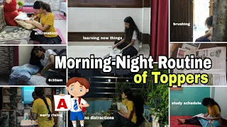 TOPPERS MORNING-NIGHT ROUTINE/Study Routine, Tips, A+ Grade Secrets💯 #school #tips #studyvlog  #vlog