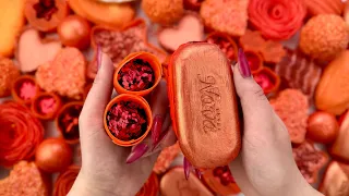 Red ASMR satisfying video | Peeling off the film | Crushing soap boxes with foam | Clay cracking