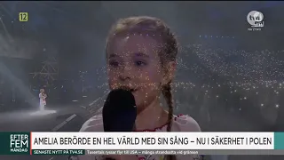 Swedish News - Amelia Anisovych singing the national Anthem at a Charity Concert in Lodz - Poland.