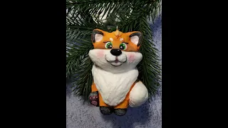 DIY Игрушка из ваты на ёлку Лисичка /Toy made of cotton wool for the Christmas tree Fox / DIY toy