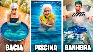 BACIA, PISCINA OU BANHEIRA  EM 24 HORAS !! (DESAFIO DE PISCINA)