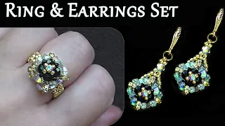 Ring & Earrings Set DIY Beaded Jewelry Making Tutorial