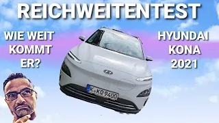 Elektroauto Reichweitentest Hyundai Kona 2021. Wie weit kommt er auf der Autobahn?