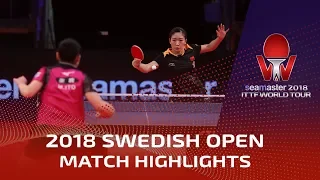 Liu Shiwen vs Mima Ito | 2018 ITTF Swedish Open Highlights (1/4)