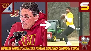 BREAKING: QB Sam Howell Named Starting QB! Rivera Explains Change of Heart! Howell PRACTICE CLIPS!