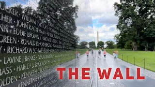 The Vietnam Wall and the boarded up Federal Reserve building undergoing repairs.