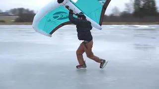 Ice Winging On Shelburne Pond, Vermont