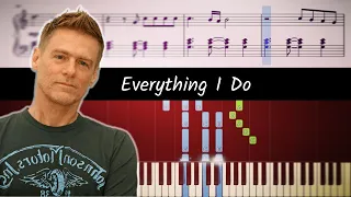 Bryan Adams - (Everything I Do) I Do It for You - ACCURATE Piano Tutorial