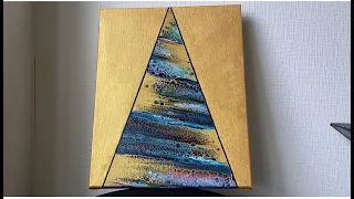 Tree with Swipes in GOLD🎄Using Silicone Oil✨Easy Fluid Art Painting Technique for Beginners 💕(#52)