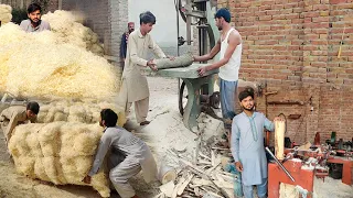 The Artful Process Of Making Wood Wool For The Air Cooler