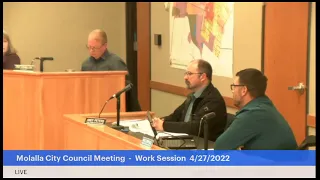 Molalla City Council  Meeting    Work Session  4/27/2022