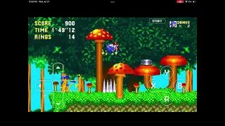 Playing sonic 3 air with extreme speed in mushroom hill zone act 1 (and then I died)