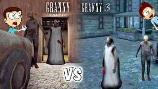 Granny 3 vs Granny Chapter Two | Shiva and Kanzo Gameplay