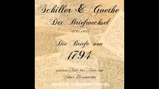 Der Briefwechsel zwischen Schiller und Goethe Das Jahr 1794 Hörbuch: Sprecher Volker Braumann Briefe