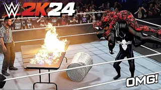 WWE 2K24: BLACK Spiderman VS Venom VS Carnage!!! (Road to Wrestlemania)