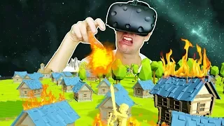 DEFENDING AGAINST RAIDS USING VOID POWERS & FIREBALLS AS A VR GOD! - DEISIM VR HTC VIVE Gameplay