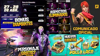 OFICIAL! BONUS DE DIAMANTES PARA LATAM, ASPECTO TOKEN FF ELIMINADO, PERSONAJE KAIROS GRATIS & MAS