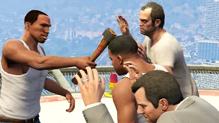 GTA V PC CJ Kills Franklin Michael And Trevor (Editor Rockstar Movie Cinematic Short Film)