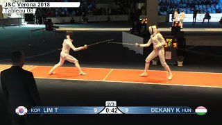 FE T08 02 F E Cadet Individual Verona ITA World Championships RED DEKANY HUN vs LIM KOR